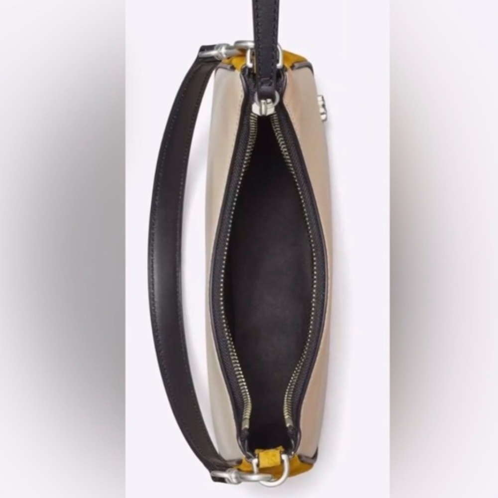 Tory Burch 151 Mercer Small Crescent Bag β Colorblock Leather + Suede - Picture 3 of 14